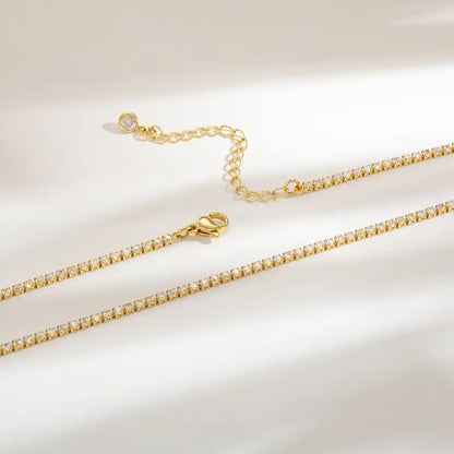 Tennis Necklace for Women 14K Gold Plated or Sterling Silver Cubic Zirconia Dainty Choker Gift
