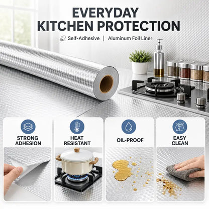 Self Adhesive Aluminum Foil Kitchen Backsplash Wallpaper