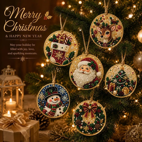 DIY Christmas Diamond Painting Ornament Kit Xmas Tree Hanging Pendant Handmade Craft Gift
