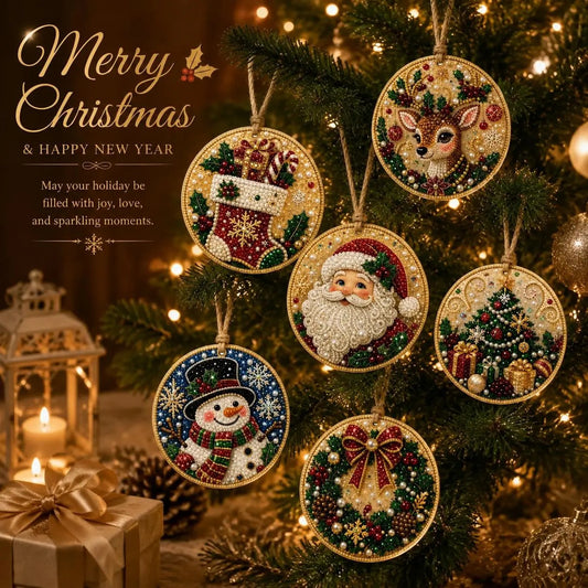 DIY Christmas Diamond Painting Ornament Kit Xmas Tree Hanging Pendant Handmade Craft Gift