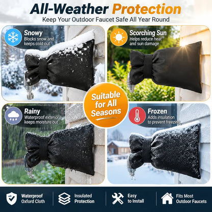Outdoor Faucet Covers Thermal Waterproof Shield Slide On Hose Bib Socks With Strap Winter Protection