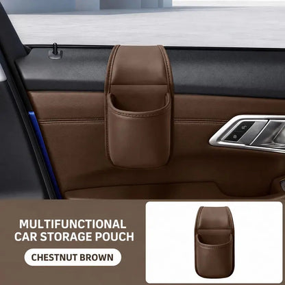 Car Door Storage Pocket Double Layer Scratch Proof Flannel Lining Residue Free Adhesive Organizer