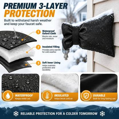 Outdoor Faucet Covers Thermal Waterproof Shield Slide On Hose Bib Socks With Strap Winter Protection
