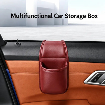 Car Door Storage Pocket Double Layer Scratch Proof Flannel Lining Residue Free Adhesive Organizer
