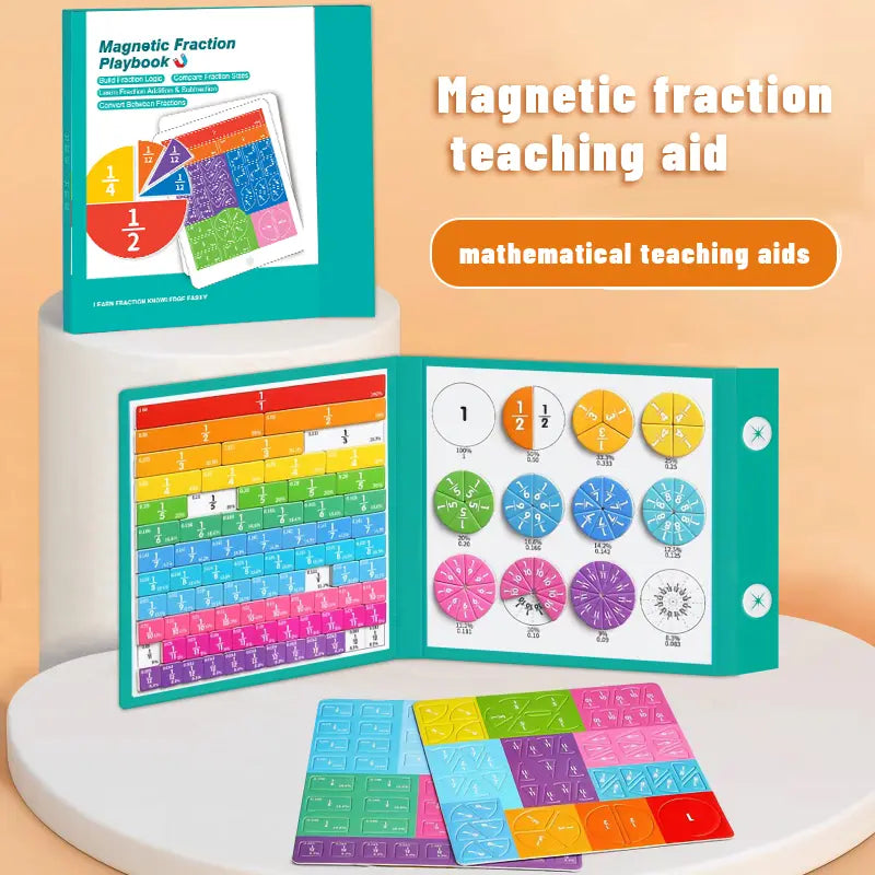 Magnetic Fraction Demonstration Book STEM Math Manipulative Montessori Toy Ages 6 Plus