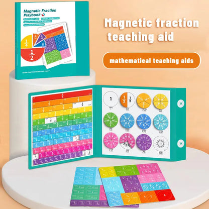 Magnetic Fraction Demonstration Book STEM Math Manipulative Montessori Toy Ages 6 Plus