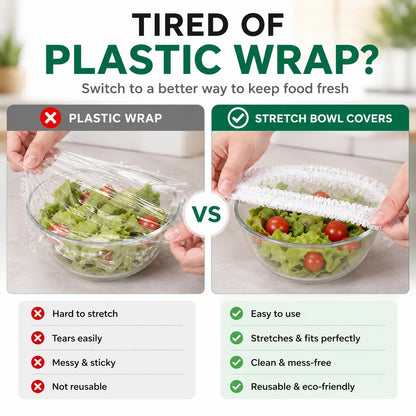 40% OFF Plastic Wrap Alternative for Food Storage Elastic Kitchen Bowl & Plate Lids Disposable Stretch Food Covers