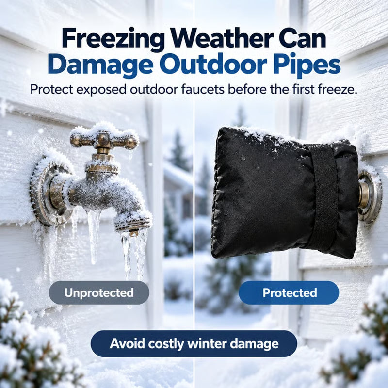 Outdoor Faucet Covers Thermal Waterproof Shield Slide On Hose Bib Socks With Strap Winter Protection