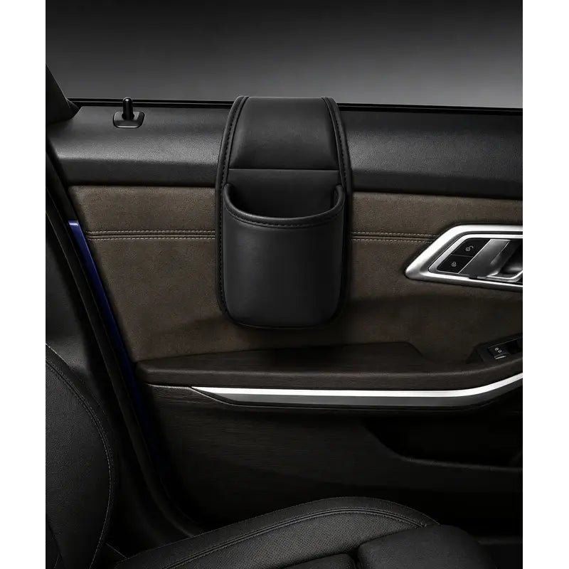 Car Door Storage Pocket Double Layer Scratch Proof Flannel Lining Residue Free Adhesive Organizer