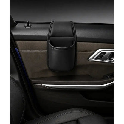 Car Door Storage Pocket Double Layer Scratch Proof Flannel Lining Residue Free Adhesive Organizer