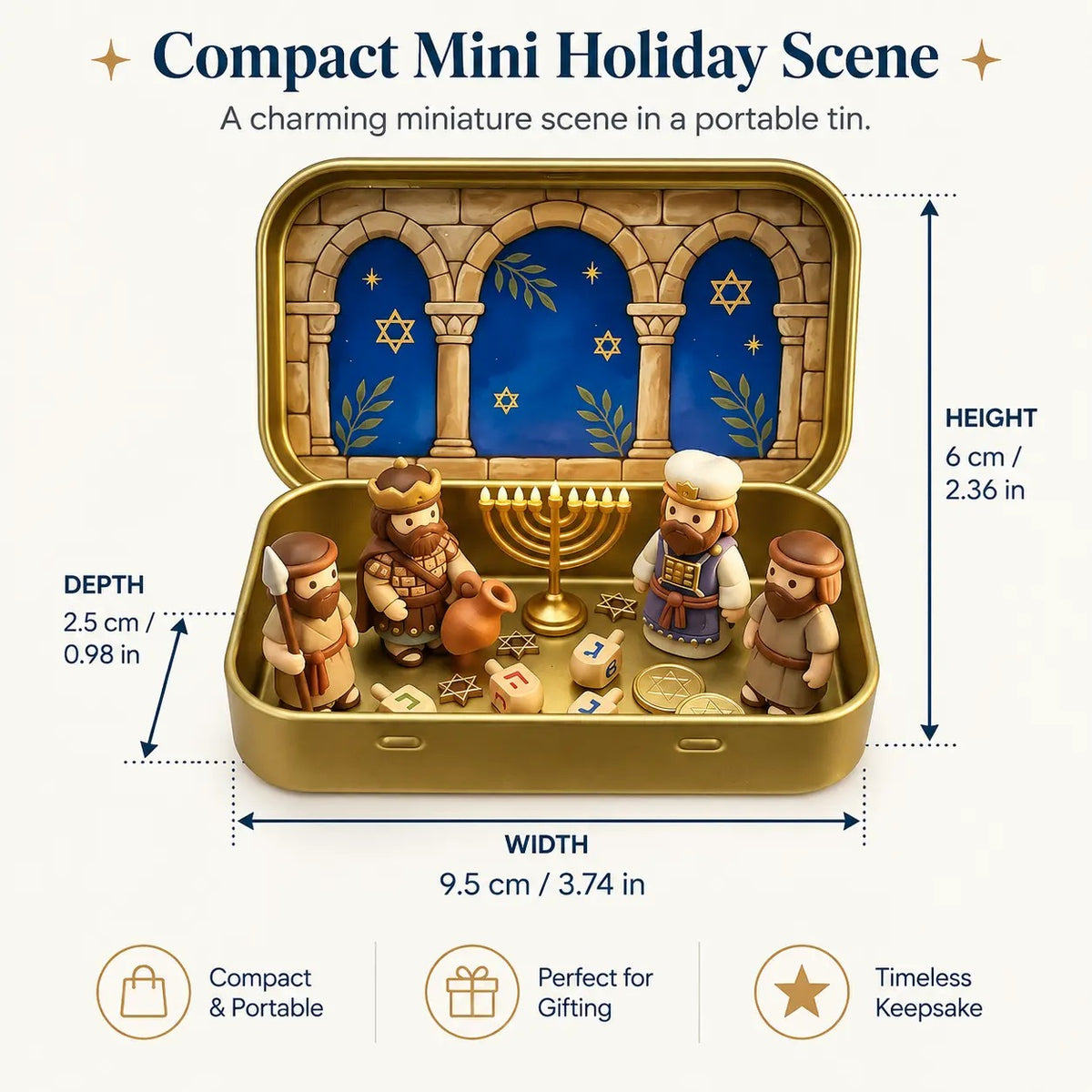 Christmas Pocket-Size Nativity Scene Set with Storage Box