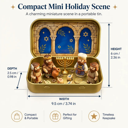Christmas Pocket-Size Nativity Scene Set with Storage Box