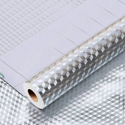 Self Adhesive Aluminum Foil Kitchen Backsplash Wallpaper