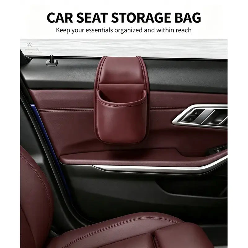 Car Door Storage Pocket Double Layer Scratch Proof Flannel Lining Residue Free Adhesive Organizer