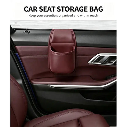 Car Door Storage Pocket Double Layer Scratch Proof Flannel Lining Residue Free Adhesive Organizer