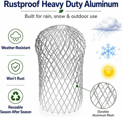 Aluminum Alloy Gutter Guard 2 PCS Downspout Strainer Anti Clog Leaf Catcher Home Drainage