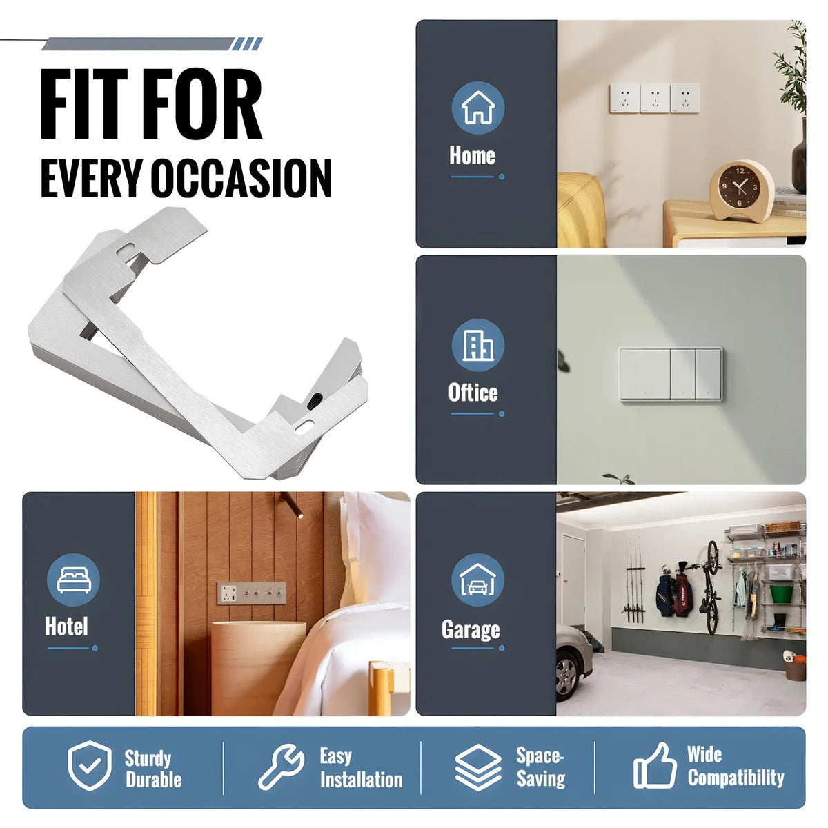 Fix Loose Outlets & Electrical Boxes Metal Flush Fit Device Leveling Plates Wall Plate Spacers