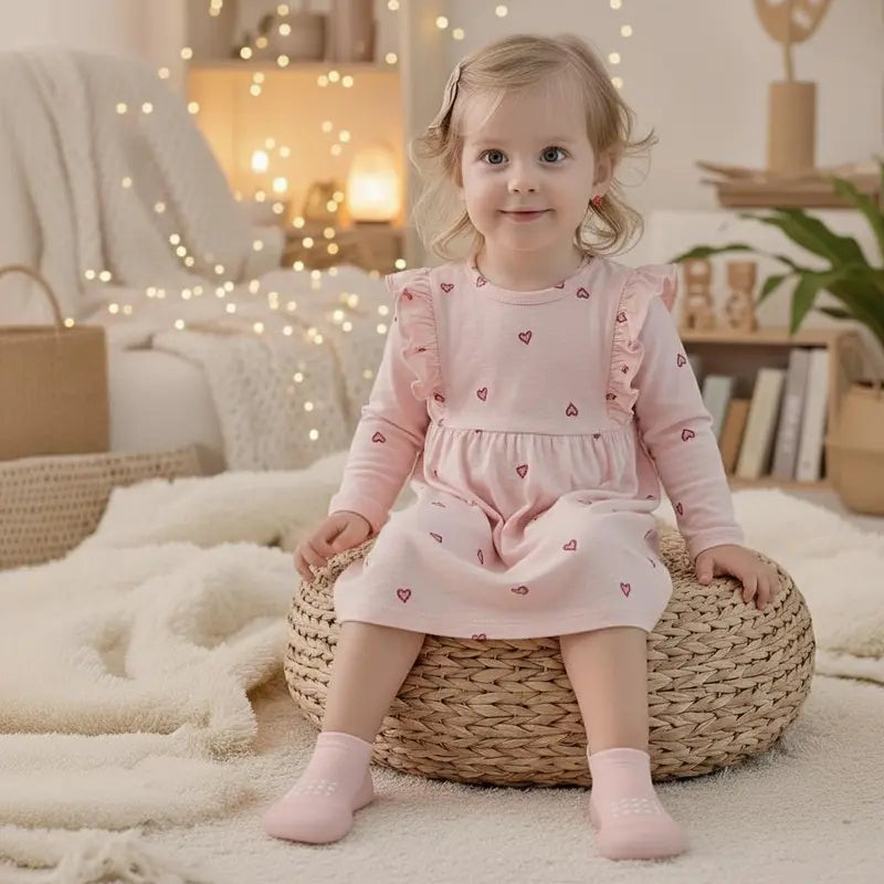 Baby Sock Cotton Shoes 6 to 24 Months Prewalker Non Slip Infant Slippers Memory Foam Breathable