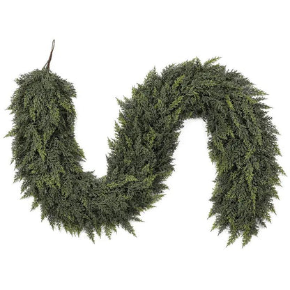 Christmas 6 FT PE Cedar Norfolk Garland Cypress Branches Home Decor
