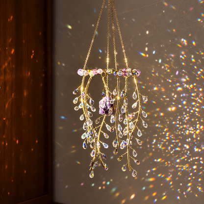 Crystal Rainbow Suncatcher Beaded Artificial Crystal Window Hanging Colorful Home Decor