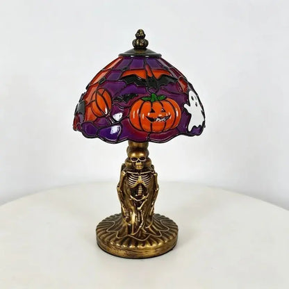 Halloween Retro Pumpkin Bat Desk Lamp – Vintage Glow Night Light
