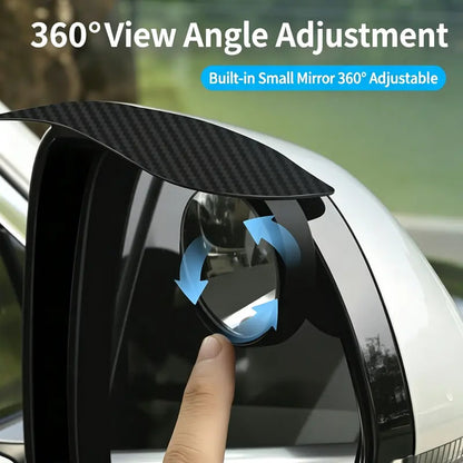 2 Piece Car Rearview Mirror Rain Visors 360 Degree Blind Spot Rain Guards