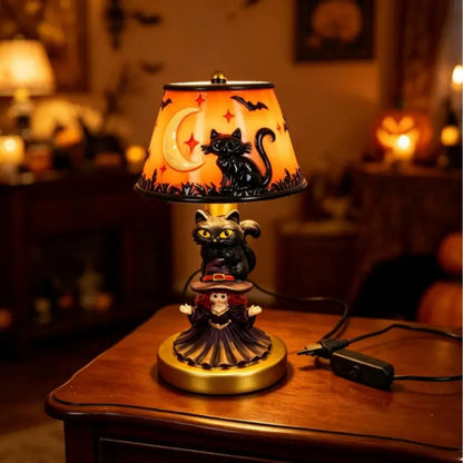 Halloween Retro Pumpkin Bat Desk Lamp – Vintage Glow Night Light