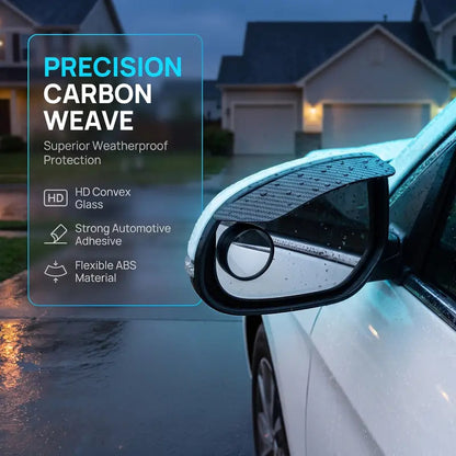 2 Piece Car Rearview Mirror Rain Visors 360 Degree Blind Spot Rain Guards
