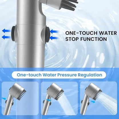 Handheld Shower Head with ON OFF Switch Multi Mode High Pressure Turbo Spray for Hard Water