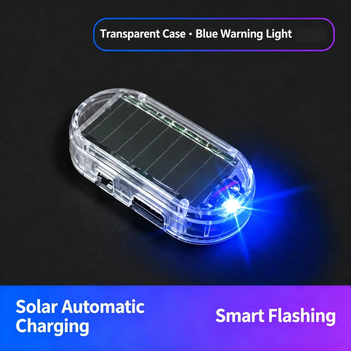 Solar Powered Fake Car Alarm Light – Auto Sensor LED Flashing Security Lamp, No Wiring DIY Anti-Theft Dummy Light
