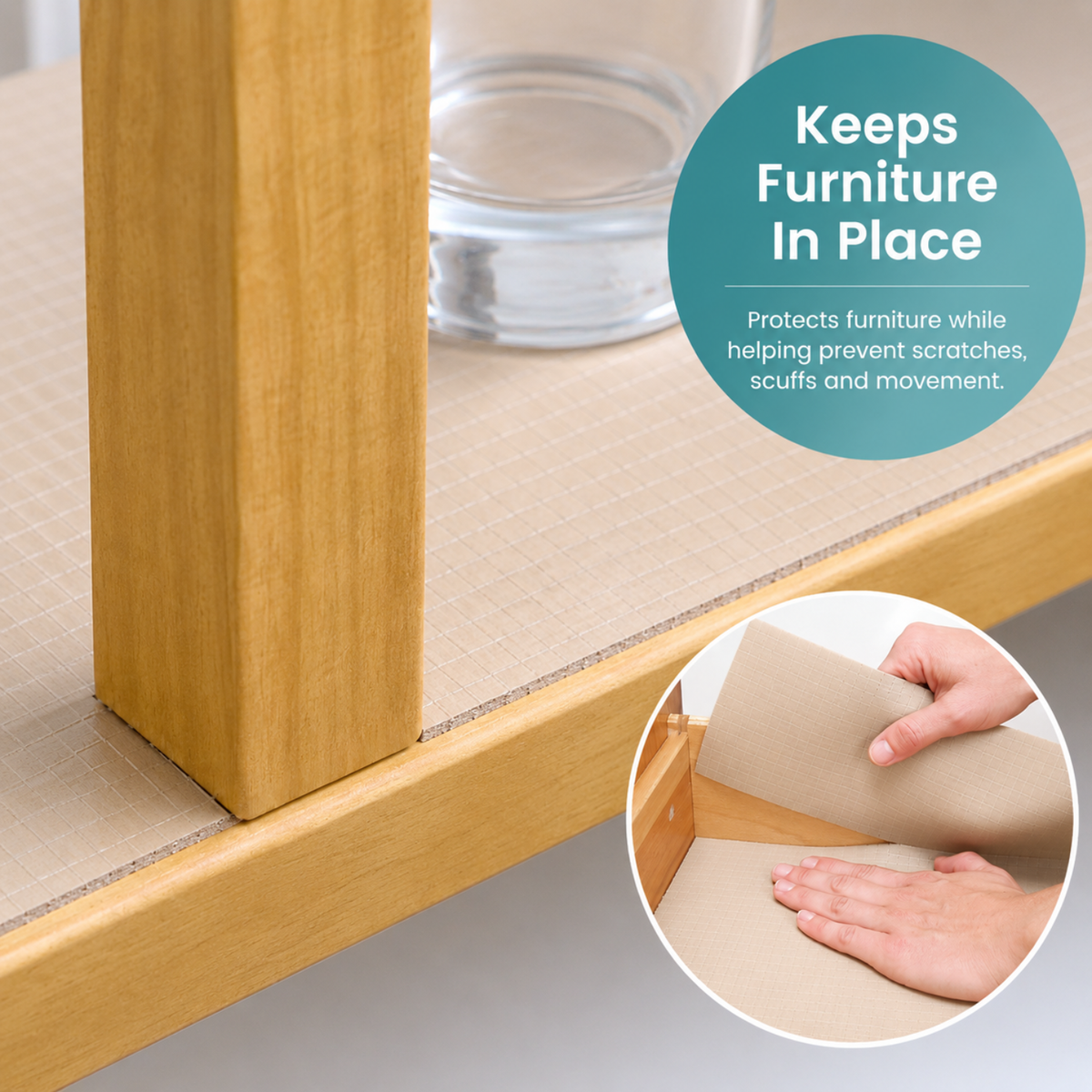 Zip-N-Fit Grip Liner Tear to Fit Non Slip Shelf Drawer Cabinet Liner No Scissors No Measuring