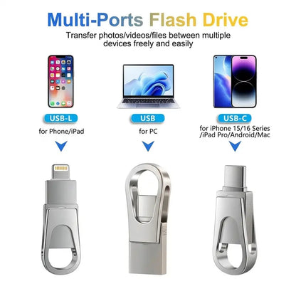 3 in 1 OTG Type C USB 3.0 Flash Drive Dual USB Connector Fast Storage