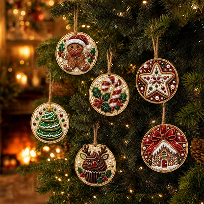 DIY Christmas Diamond Painting Ornament Kit Xmas Tree Hanging Pendant Handmade Craft Gift