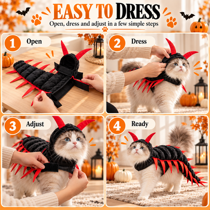 Halloween Cat Centipede Costume – Hooded Creepy Crawly Pet Outfit