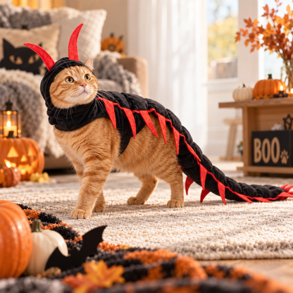 Halloween Cat Centipede Costume – Hooded Creepy Crawly Pet Outfit