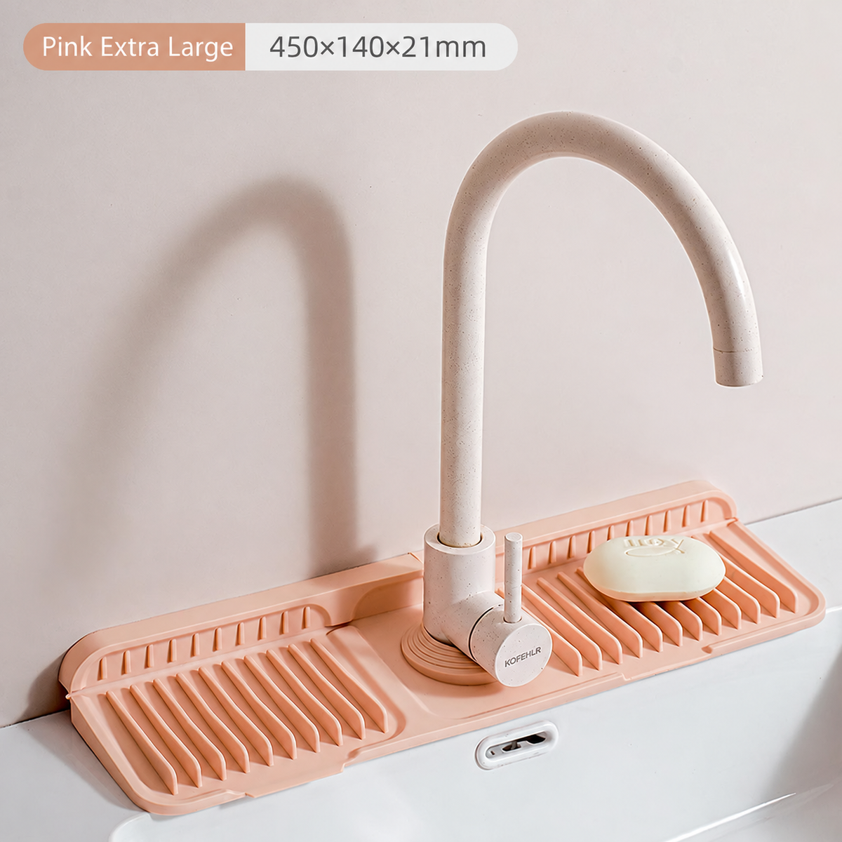 Tap Mat for Kitchen Sink, Splash Guard, Silicone Drying Mat, Quick Drying Stone Sink Tray ✨