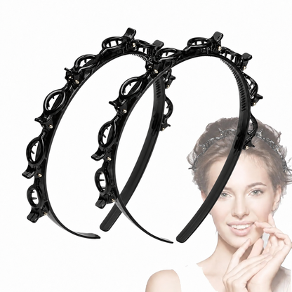 Anti Slip Toothed Grip Clip Cute All Day Wear for Daily Study Work Women's Minimalist Resin 2 Pack Headbands