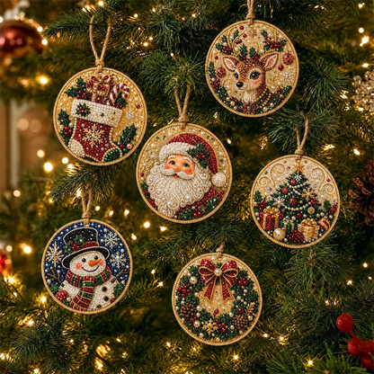 DIY Christmas Diamond Painting Ornament Kit Xmas Tree Hanging Pendant Handmade Craft Gift