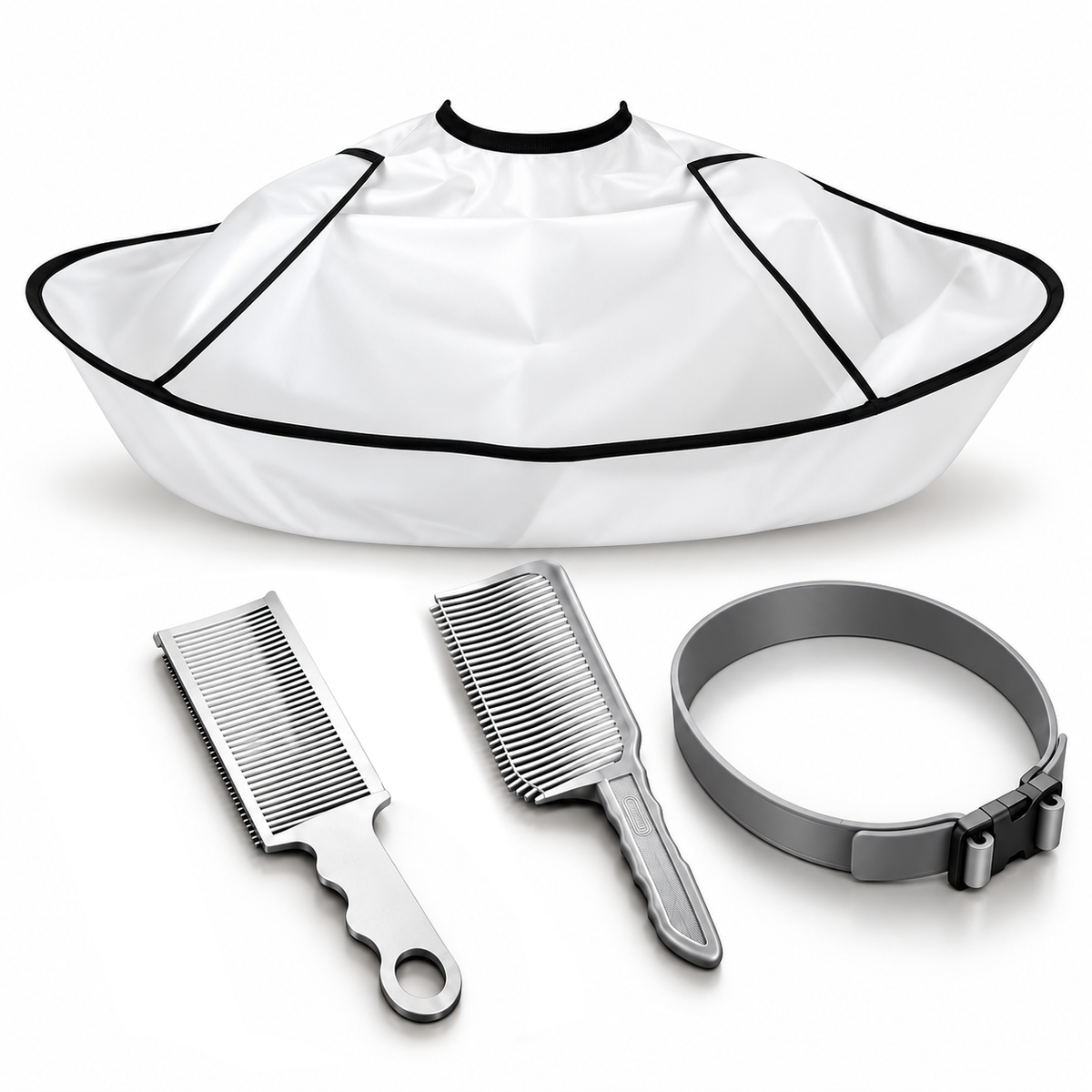 Hair Cutting Guide Comb Kit Adjustable Silicone Band Precision Guides Heatless Haircut Tool Set