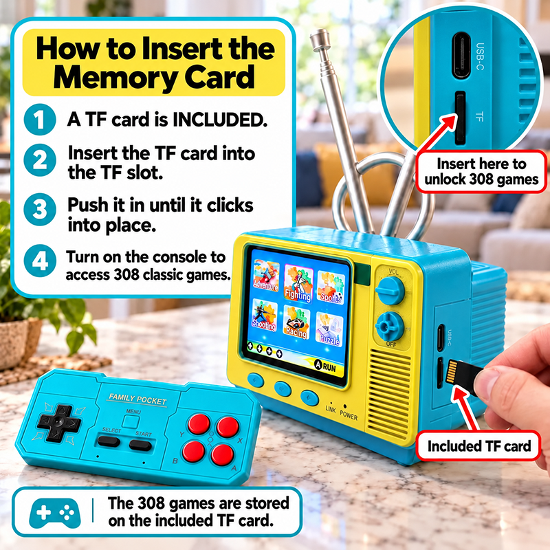 Christmas GV300 Vintage Handheld Gaming Console 2.8in IPS Screen Gift for Teen Boys