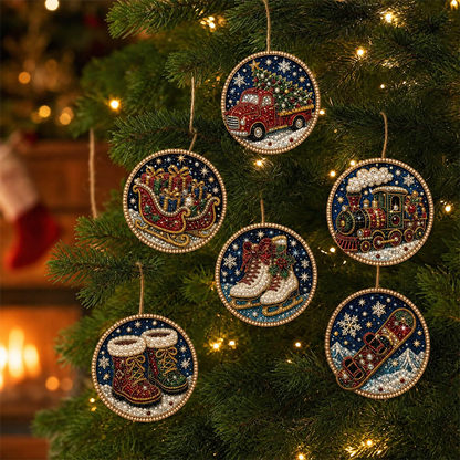 DIY Christmas Diamond Painting Ornament Kit Xmas Tree Hanging Pendant Handmade Craft Gift