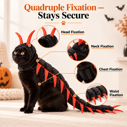 Halloween Cat Centipede Costume – Hooded Creepy Crawly Pet Outfit