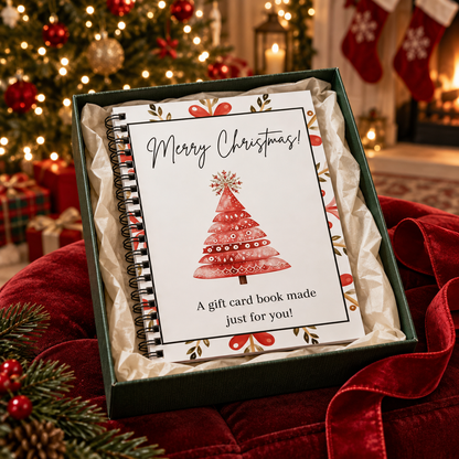 DIY Spiral Bound Merry Christmas Gift Card Album Surprise Page Holder Gift Planner Notebook