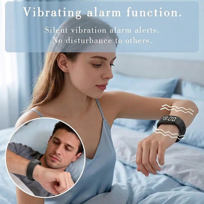 Fitness Tracker with Silent Alarm Waterproof Band Step Counter Built in USB Plug No Cables Needed