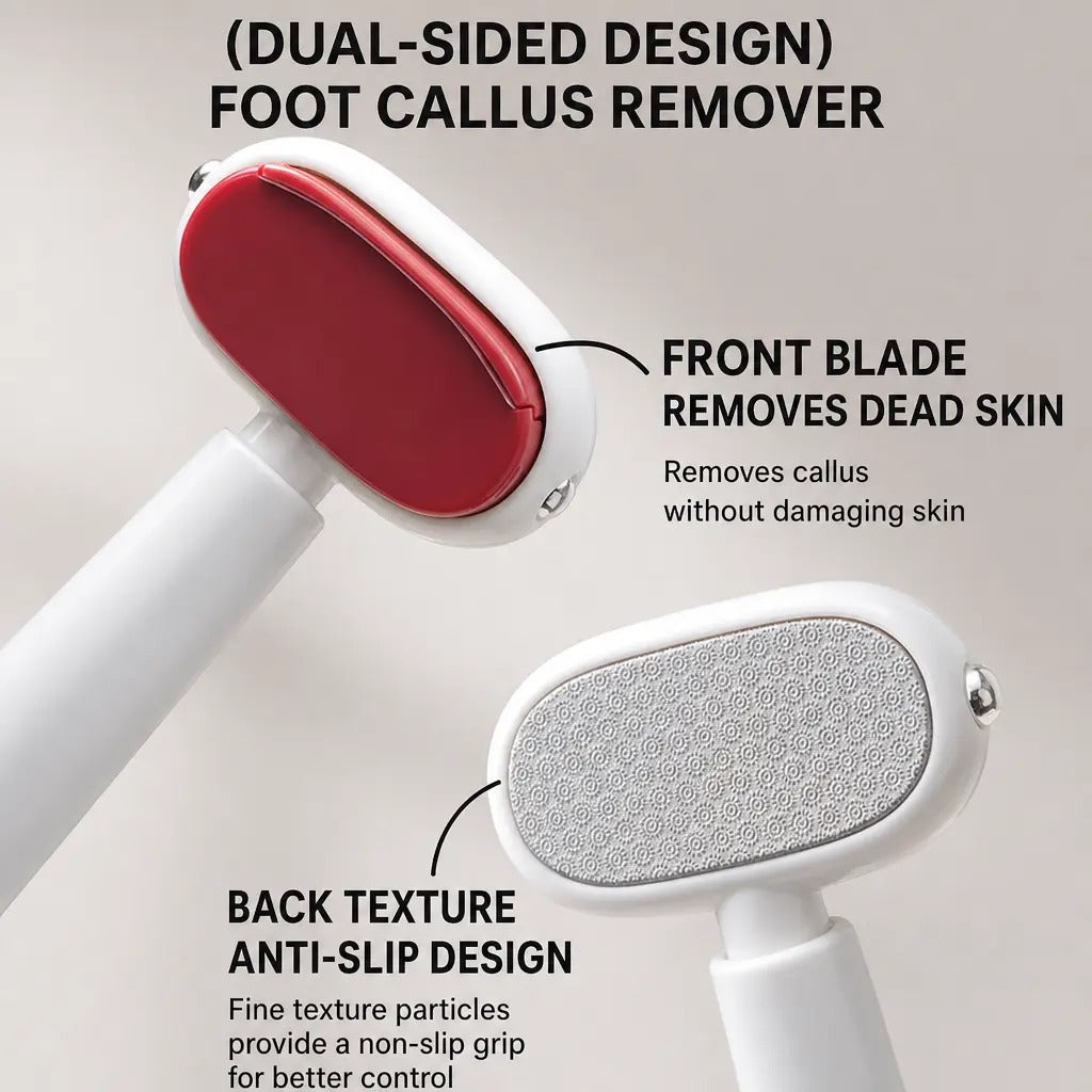 Dual Sided Foot Callus Remover with Replaceable Stainless Steel Blade Portable Manual Pedicure Tool