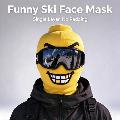 Funny Smiley Face Balaclava Lightweight Knit Winter Face Cover for Skiing Snowboarding