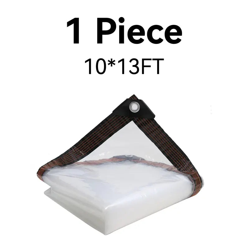 10x13FT Clear Waterproof Heavy Duty Transparent Tarp with Grommets for Patio Garden Outdoor