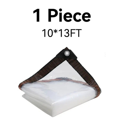 10x13FT Clear Waterproof Heavy Duty Transparent Tarp with Grommets for Patio Garden Outdoor