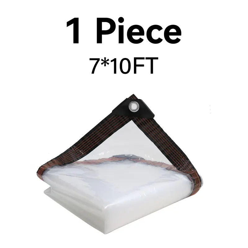 Clear Waterproof Heavy Duty Transparent Tarp with Grommets for Patio Garden Outdoor
