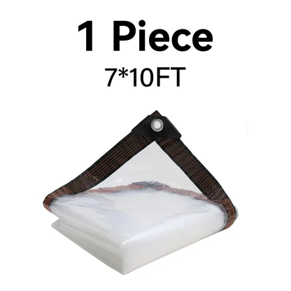 Clear Waterproof Heavy Duty Transparent Tarp with Grommets for Patio Garden Outdoor